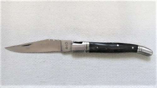 Fabulous Vintage `Laguiole 440` Folding Knife With Black Resin Handle L: 220 mm