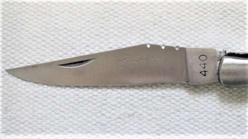 Fabulous Vintage `Laguiole 440` Folding Knife With Black Resin Handle L: 220 mm
