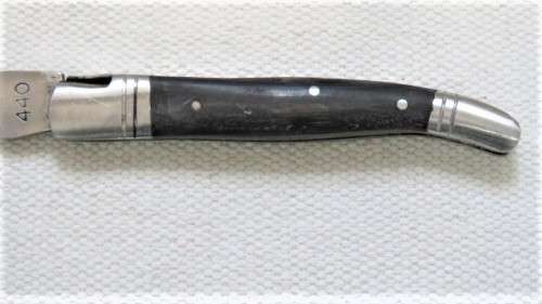 Fabulous Vintage `Laguiole 440` Folding Knife With Black Resin Handle L: 220 mm
