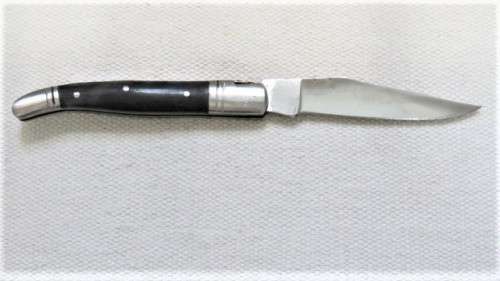 Fabulous Vintage `Laguiole 440` Folding Knife With Black Resin Handle L: 220 mm