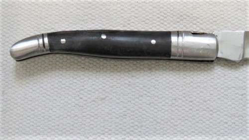 Fabulous Vintage `Laguiole 440` Folding Knife With Black Resin Handle L: 220 mm