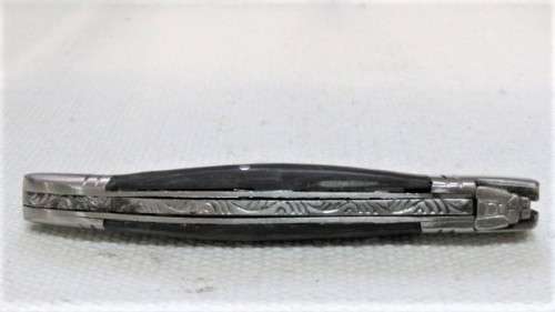 Fabulous Vintage `Laguiole 440` Folding Knife With Black Resin Handle L: 220 mm