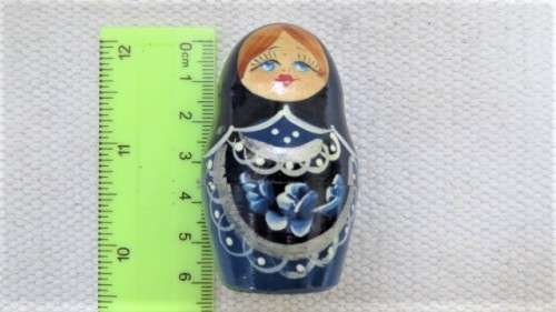 Superb Vintage Five Piece Wooden Russian Matryoshka Nesting Doll Set H: 145 mm