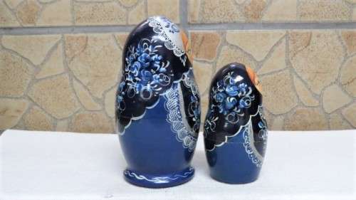 Superb Vintage Five Piece Wooden Russian Matryoshka Nesting Doll Set H: 145 mm