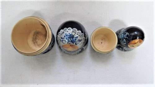 Superb Vintage Five Piece Wooden Russian Matryoshka Nesting Doll Set H: 145 mm