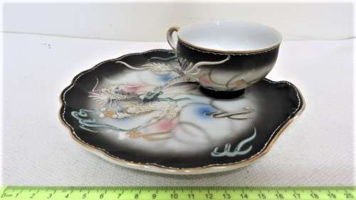 Exquisite Vintage Japanese Moriage Dragon Ware Tea Cup And Large Saucer/Plate