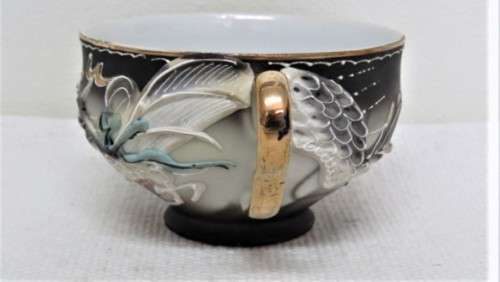 Exquisite Vintage Japanese Moriage Dragon Ware Tea Cup And Large Saucer/Plate