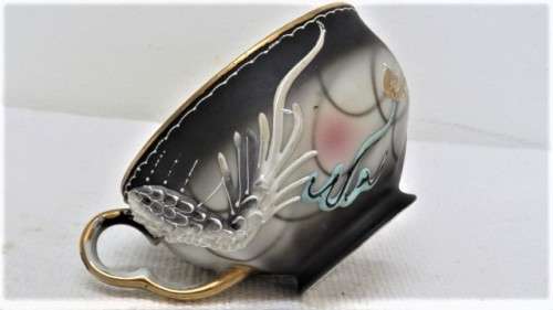 Exquisite Vintage Japanese Moriage Dragon Ware Tea Cup And Large Saucer/Plate