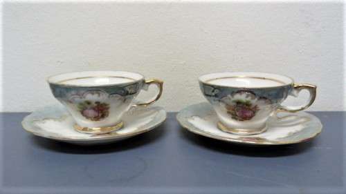 Two Wonderful Vintage Terschenreuth Bavaria Demitasse Porcelain Duos Details in Description.