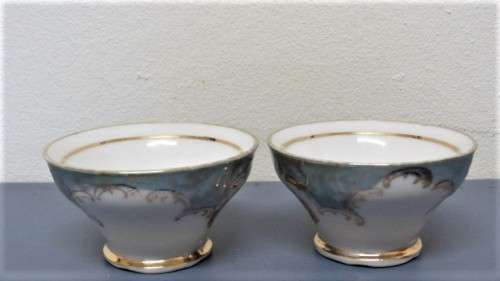 Two Wonderful Vintage Terschenreuth Bavaria Demitasse Porcelain Duos Details in Description.