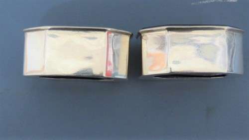 Two Superb Antique Sterling Silver Sheffield 1901-2 Thomas Leversley Salt Pots 53 x 23 mm (41 g)