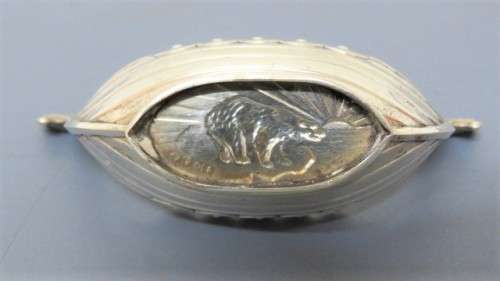 Two Lovely Vintage Norwegian .830 Silver Viking Boat Salt Pots Clear Glass Liners 45 x 90 mm 25 g