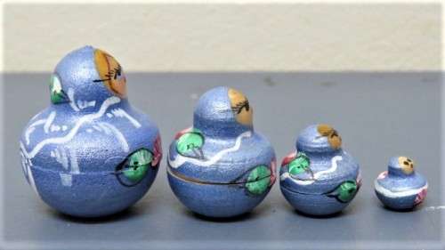 Lovely Vintage 10 Piece Hand Painted Russian Matryoshka Nesting Doll Set Signed H: 120 mm