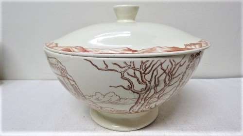 Rare Large Vintage 1838-1938 Voortrekker Footed Bowl With Lid NV de Sphinx Holland 14 x 25 cm