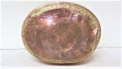 Set of 3 Vintage Hand Made Oval Copper Basins/Pots Brass Handles Copper Rivets See Description