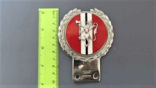 Stunning Vintage J.R. Gaunt London Chrome and Enamel Jaguar Car Badge 80 x 100 mm