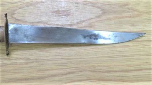 Fabulous Vintage Dagger/Knife With Sheath Painted Floral Decoration Brass Trim L: 34 cm