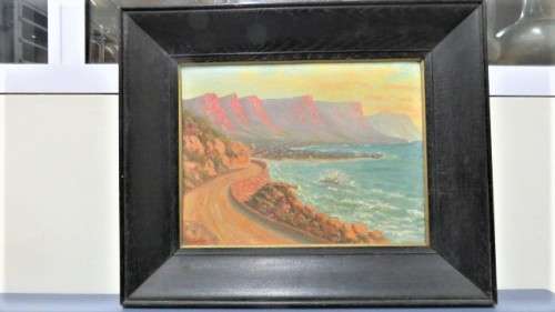 Lovely Framed Vintage Oil on Board Seascape Signed V. Fechter 55 x 45,5 cm