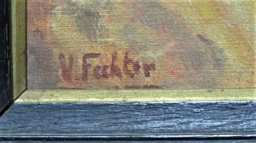 Lovely Framed Vintage Oil on Board Seascape Signed V. Fechter 55 x 45,5 cm
