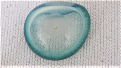 Beautiful Vintage Murano Teal Coloured Small Glass Bowl 100 x 80 mm