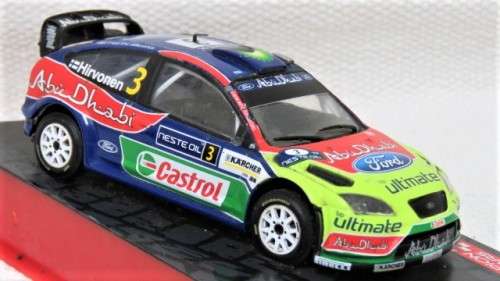D/Cast Champion Rally Cars 2008 Ford Focus WRC M. Hirvonen - J. Lehtinen No Hard Plastic Cover 1:43