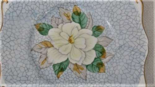 Lovely Vintage Tuscan Fine Bone China Square Plate Tab Handles Gold Gilt Trim 220 x 220 mm