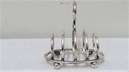 Antique Hallmarked Birmingham Elkington & Co Ltd 1932-33 Small Oval Silver Toast Rack (65 g)