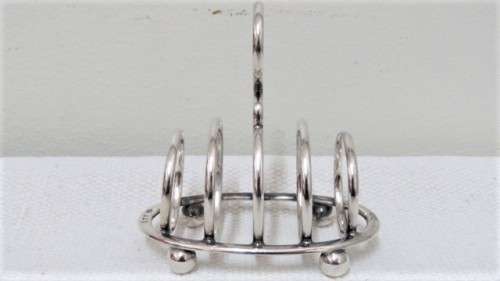 Antique Hallmarked Birmingham Elkington & Co Ltd 1932-33 Small Oval Silver Toast Rack (65 g)