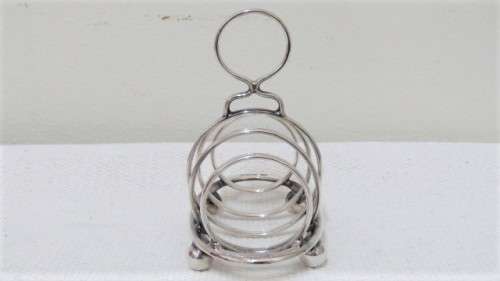 Antique Hallmarked Birmingham Elkington & Co Ltd 1932-33 Small Oval Silver Toast Rack (65 g)