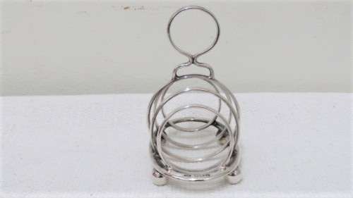Antique Hallmarked Birmingham Elkington & Co Ltd 1932-33 Small Oval Silver Toast Rack (65 g)
