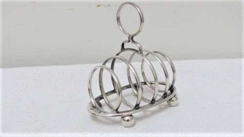 Antique Hallmarked Birmingham Elkington & Co Ltd 1932-33 Small Oval Silver Toast Rack (65 g)
