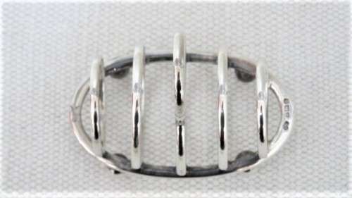 Antique Hallmarked Birmingham Elkington & Co Ltd 1932-33 Small Oval Silver Toast Rack (65 g)
