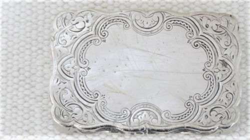 Superb Antique Hallmarked Birmingham George Unite 1881-82 Silver Snuff Box 65 x 40 mm (58 g)