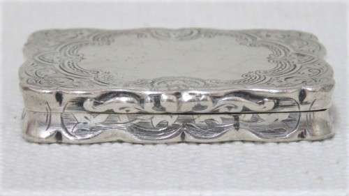 Superb Antique Hallmarked Birmingham George Unite 1881-82 Silver Snuff Box 65 x 40 mm (58 g)