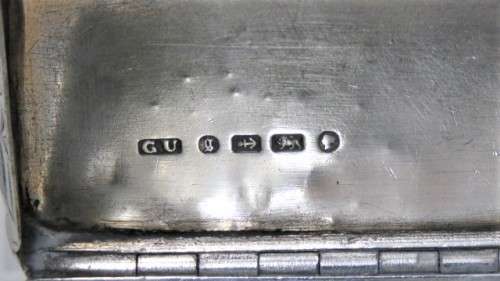 Superb Antique Hallmarked Birmingham George Unite 1881-82 Silver Snuff Box 65 x 40 mm (58 g)