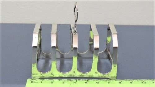 Hallmarked Antique Birmingham Adie Bros Ltd Edward VIII 1936-37 Silver Toast Rack 75 x 40 mm (41 g)