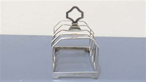 Hallmarked Antique Birmingham Adie Bros Ltd Edward VIII 1936-37 Silver Toast Rack 75 x 40 mm (41 g)