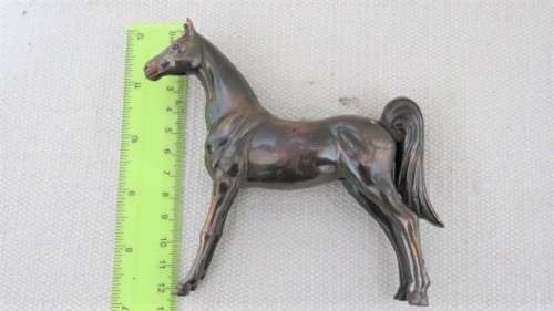 Two Beautiful Vintage Bronze-Glazed Miniature Horse Ornaments
