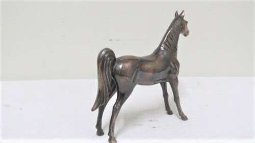 Two Beautiful Vintage Bronze-Glazed Miniature Horse Ornaments