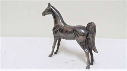 Two Beautiful Vintage Bronze-Glazed Miniature Horse Ornaments