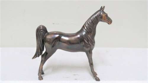 Two Beautiful Vintage Bronze-Glazed Miniature Horse Ornaments