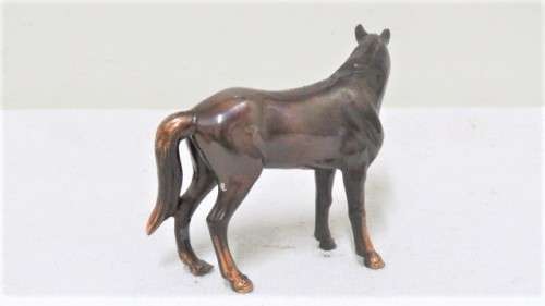 Two Beautiful Vintage Bronze-Glazed Miniature Horse Ornaments
