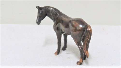 Two Beautiful Vintage Bronze-Glazed Miniature Horse Ornaments