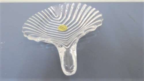 Vintage Cristal D`Arques France Genuine Lead Crystal Glass Leaf-Shaped Dish 175 x 140 mm
