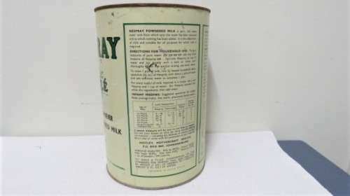 Fantastic Vintage 1950s Nespray Nestle Full Cream Powdered Milk (Net 5 LB) Tin 23,5 x 16 cm