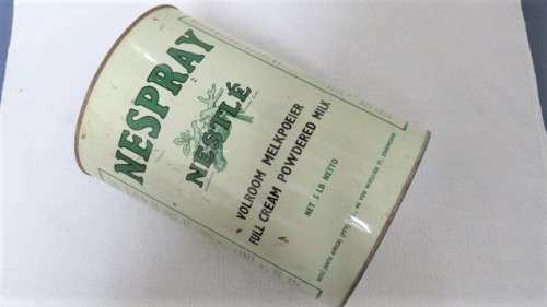 Fantastic Vintage 1950s Nespray Nestle Full Cream Powdered Milk (Net 5 LB) Tin 23,5 x 16 cm