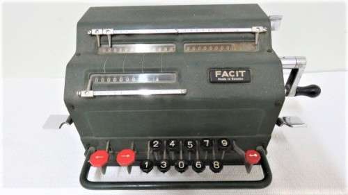 Vintage Atvidaberg-Facit Model TK Mechanical Pinwheel Calculator Made In Sweden SOLD AS IS