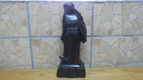 Vintage Rosewood Hand Carved Chinese Immortal God of Prosperity Shou Figurine H: 32 cm SOLD AS IS
