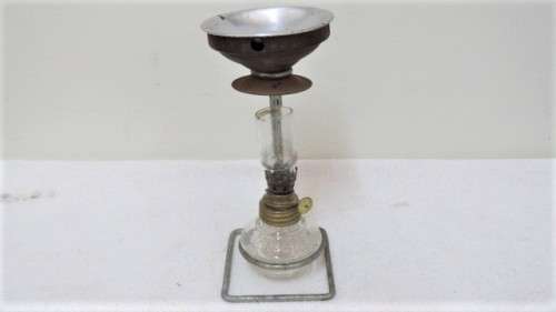Fantastic Vintage Vapo-Cresolene Burner Lamp With Boxed Bottle of Cresolene Liquid H: 165 mm