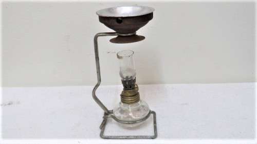 Fantastic Vintage Vapo-Cresolene Burner Lamp With Boxed Bottle of Cresolene Liquid H: 165 mm